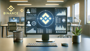 Simplified AI-powered compliance tools monitoring Binance cryptocurrency transactions.